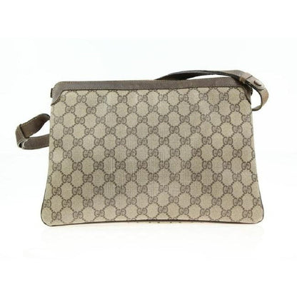 Gucci Guccissima Print Brown Two Way Coated Canvas Leather Multi Compartment