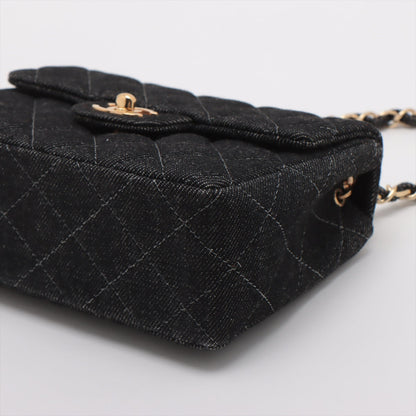 Chanel Mini Matrasse 17 Denim Single Flap Single Chain Bag Black G 5th A35200