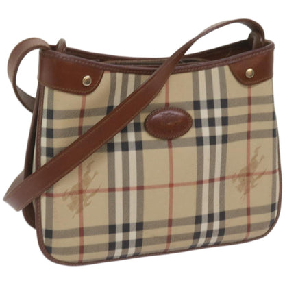 BurberrySs Nova Check Shoulder Bag PVC Beige Brown Auth 68178