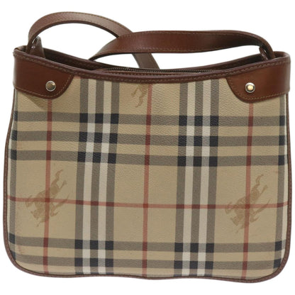 BurberrySs Nova Check Shoulder Bag PVC Beige Brown Auth 68178