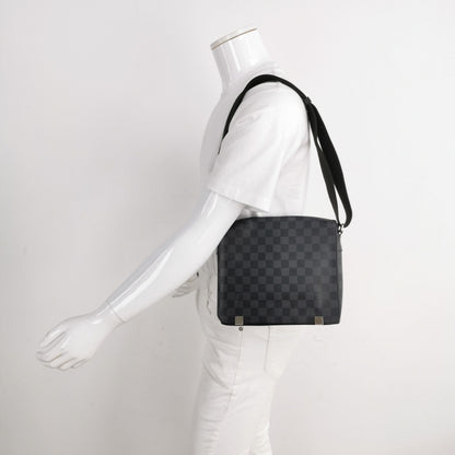 Louis Vuitton District Leather Checkerboard Flap Shoulder Bag 250501781174269