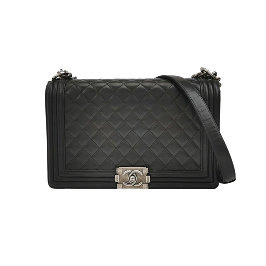 Preloved Chanel Leboy Classic Large Lambskin Quilted CC Lock Shoulder Bag 250503781176587