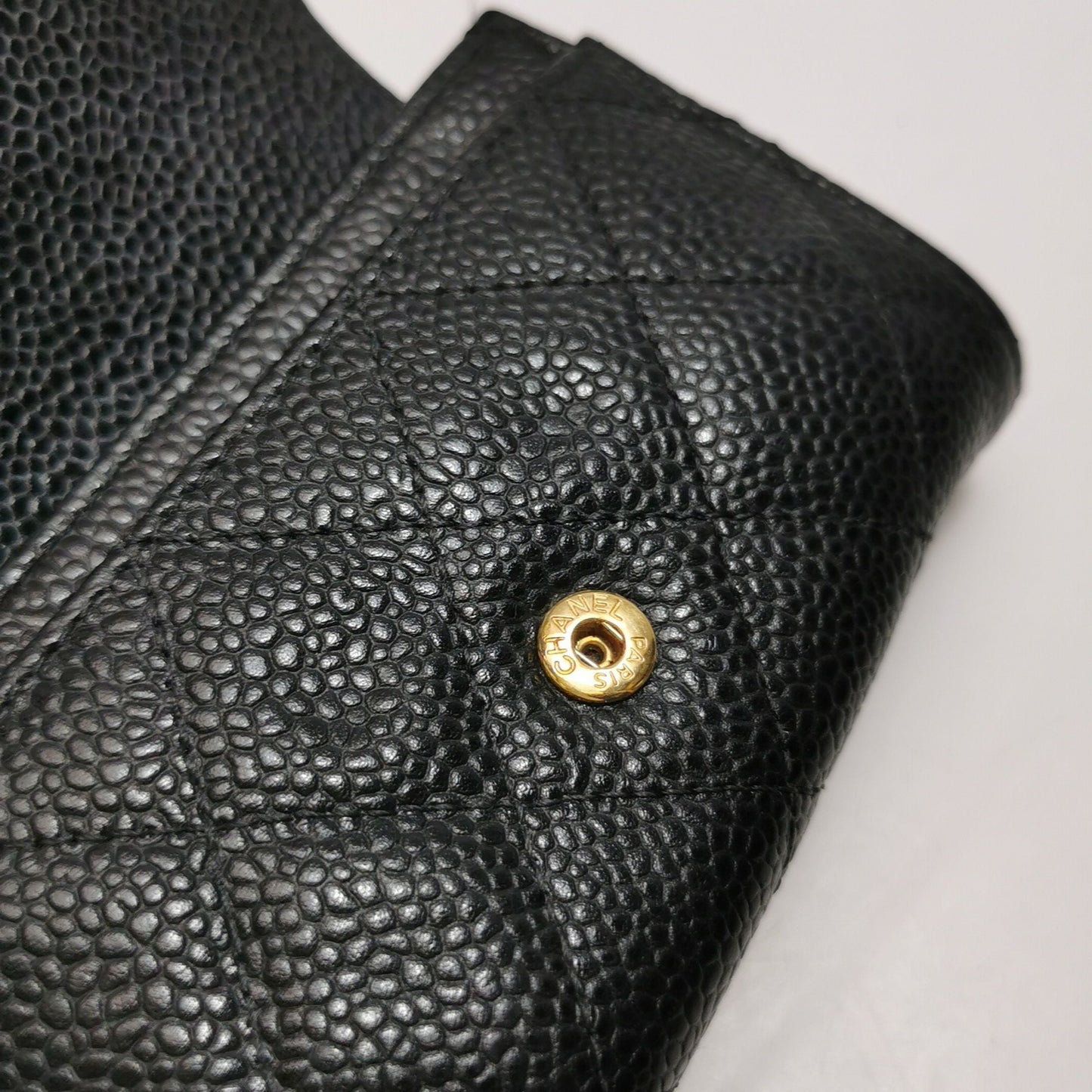 Chanel CC Bag Leather Solid Quilted Double C Logo Card Holder