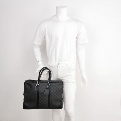 Louis Vuitton Porte Documents Voyage Leather Checkered Rectangular Handbag 250514781192612