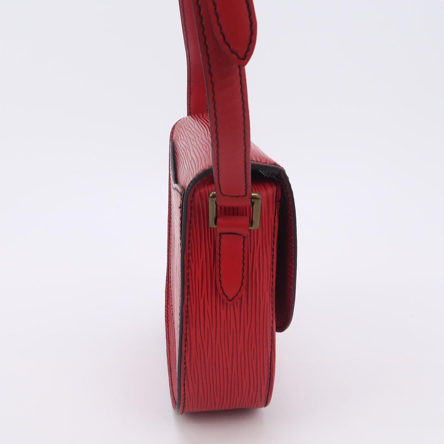 Louis Vuitton Saint Cloud Calfskin Wave Shield Buckle Vintage Crossbody Bag 24122778998235