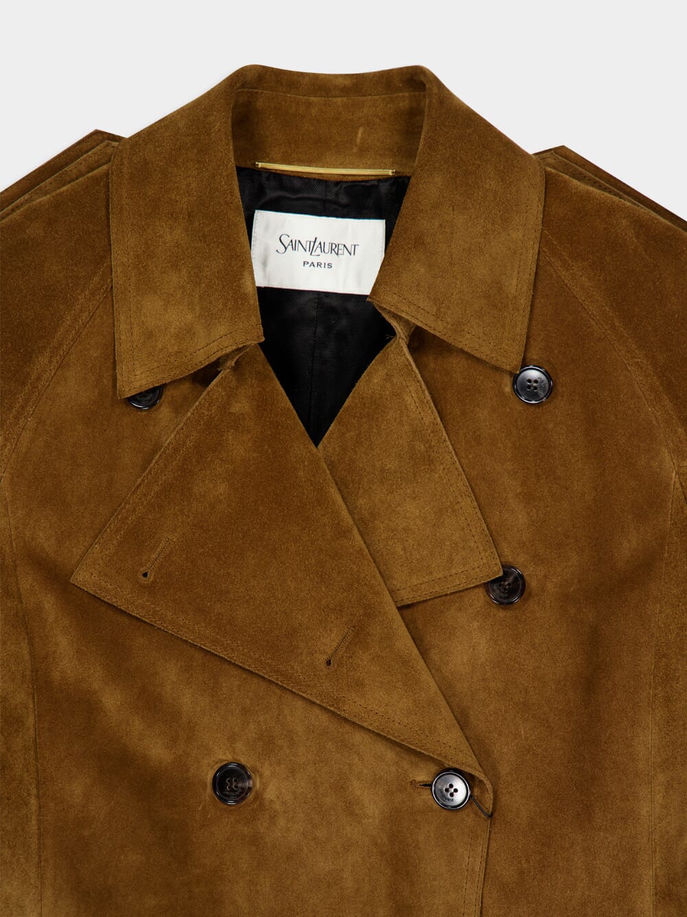 Noix Suede Double-Breasted Trench Coat