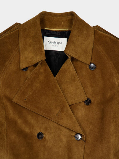 Noix Suede Double-Breasted Trench Coat