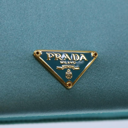 PRADA Clutch Bag Satin Light Blue Auth 68368A