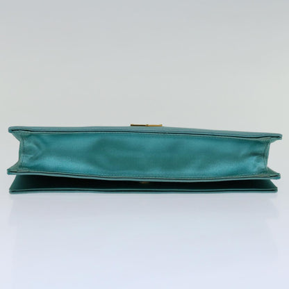 PRADA Clutch Bag Satin Light Blue Auth 68368A