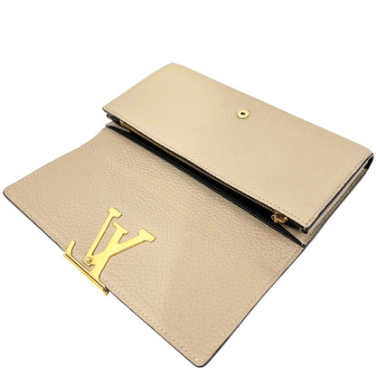 Louis Vuitton Beige Leather Portefeuille capucines wallet accessories