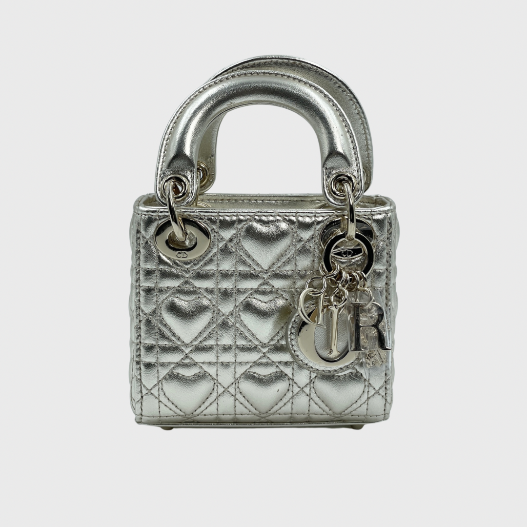Christian Dior Lady Dior Bag Micro Lambskin Gold GHW