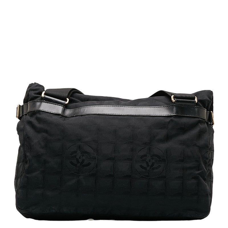 Chanel New Label Line Messengers Bag Gold   houlder Bag Black Nylon  CHANEL