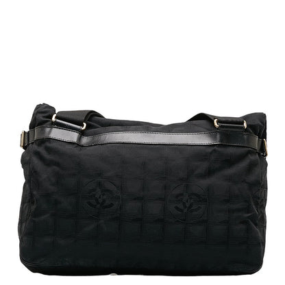 Chanel New Label Line Messengers Bag Gold   houlder Bag Black Nylon  CHANEL