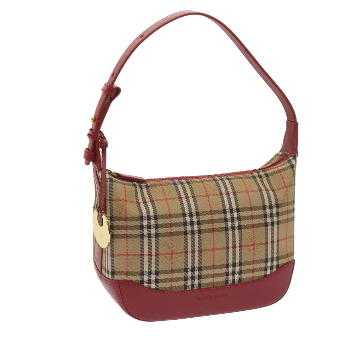 BURBERRY Nova Check Shoulder Bag Canvas Beige Auth 68655