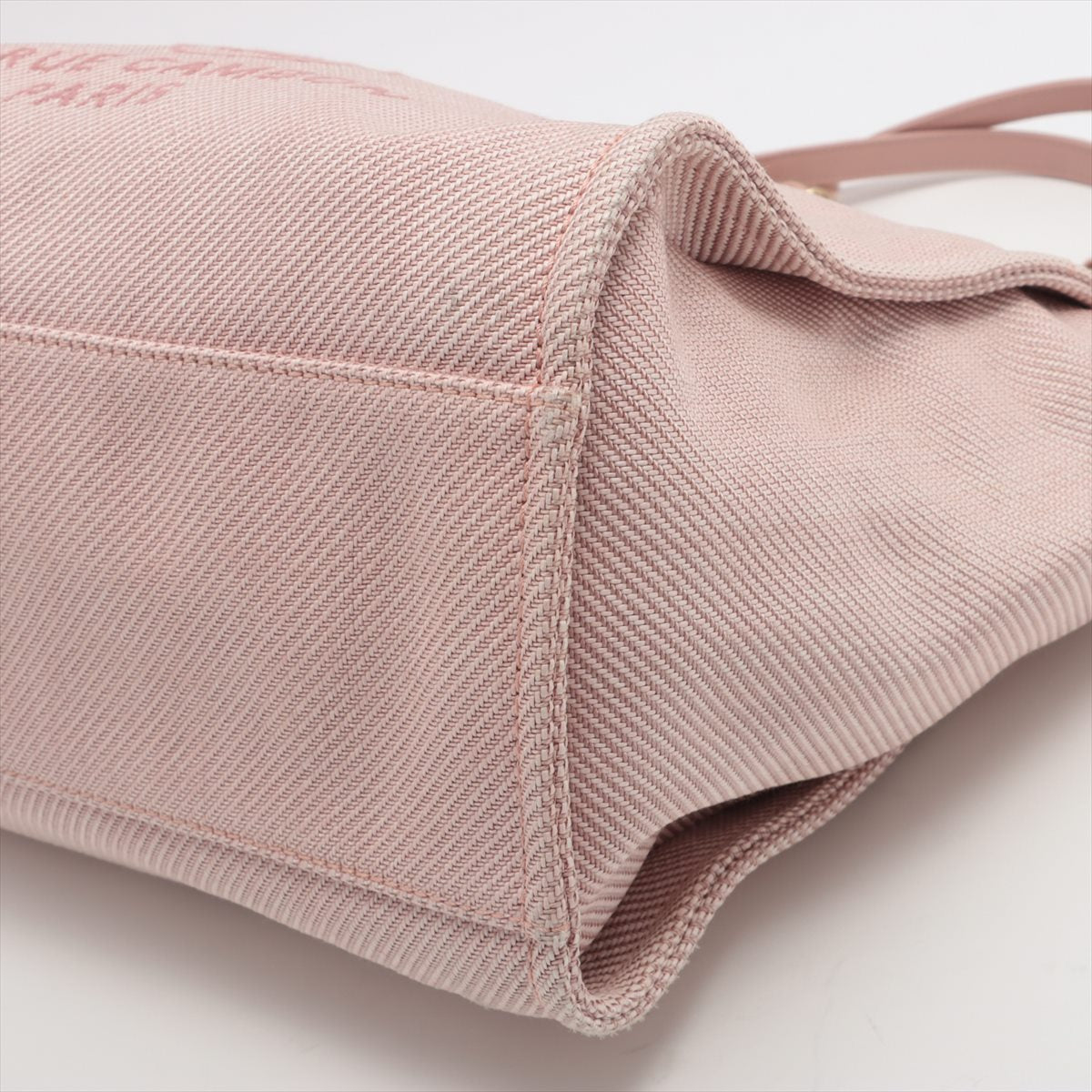 CHANEL DOUVILLE GM Stretch x Canvas 2WAY Handbag Pink Gold