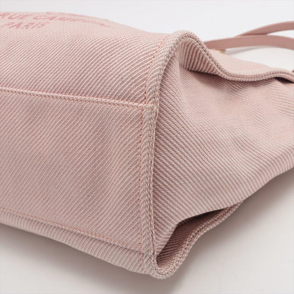 CHANEL DOUVILLE GM Stretch x Canvas 2WAY Handbag Pink Gold