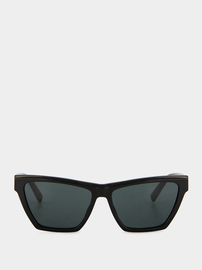 Black Rectangular Cat-Eye Sunglasses