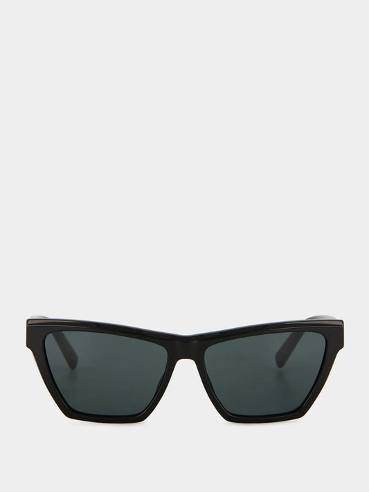 Black Rectangular Cat-Eye Sunglasses