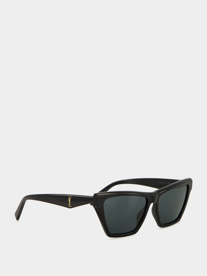 Black Rectangular Cat-Eye Sunglasses