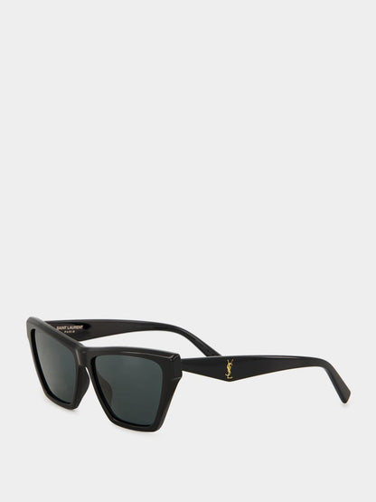 Black Rectangular Cat-Eye Sunglasses