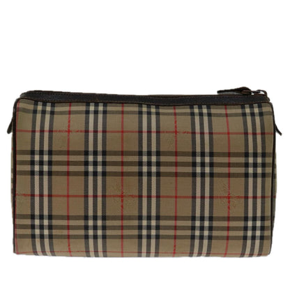 BurberrySs Nova Check Clutch Bag Canvas Beige Auth 69517