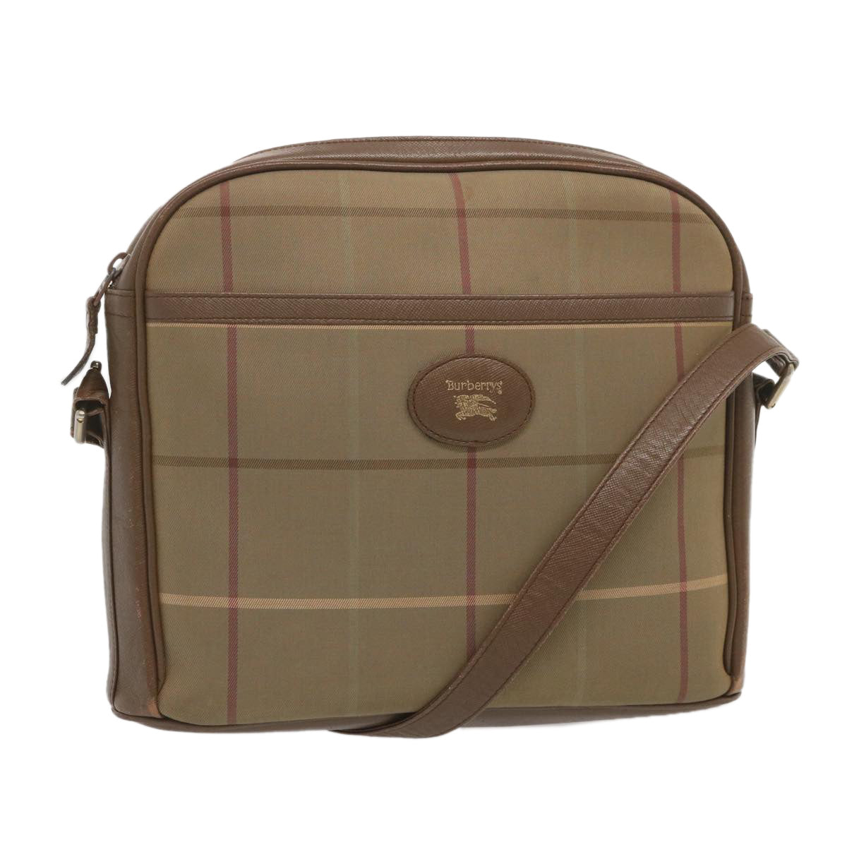 BurberrySs Nova Check Shoulder Bag Canvas Beige Auth 69572