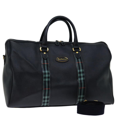 BURBERRYSs Boston Bag PVC 2way Black Auth 69626