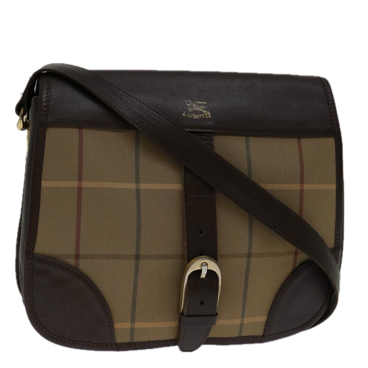 BurberrySs Nova Check Shoulder Bag Canvas Beige Auth 69685