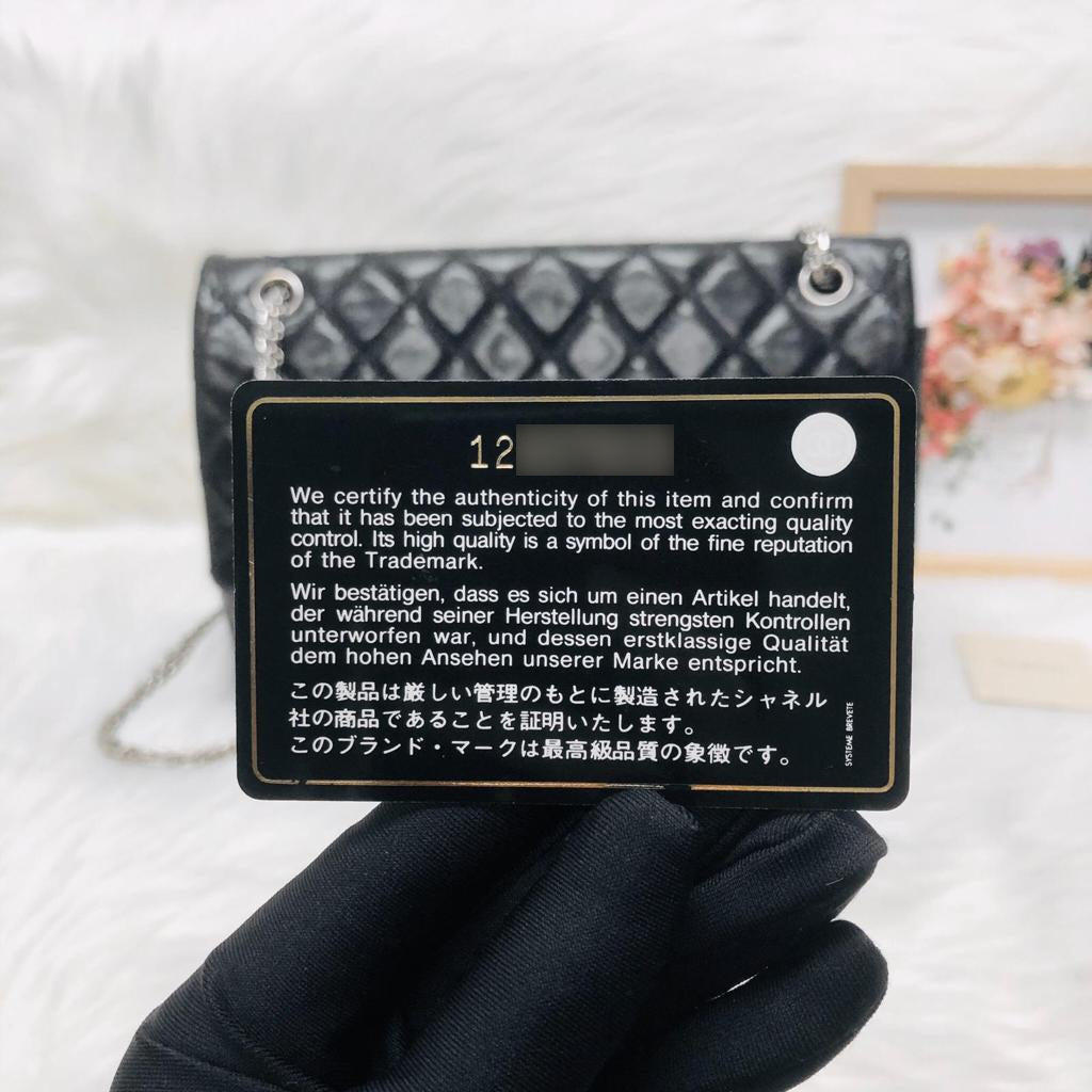 Reissue 227 Aged Calfskin Leather Black Silver Hardware