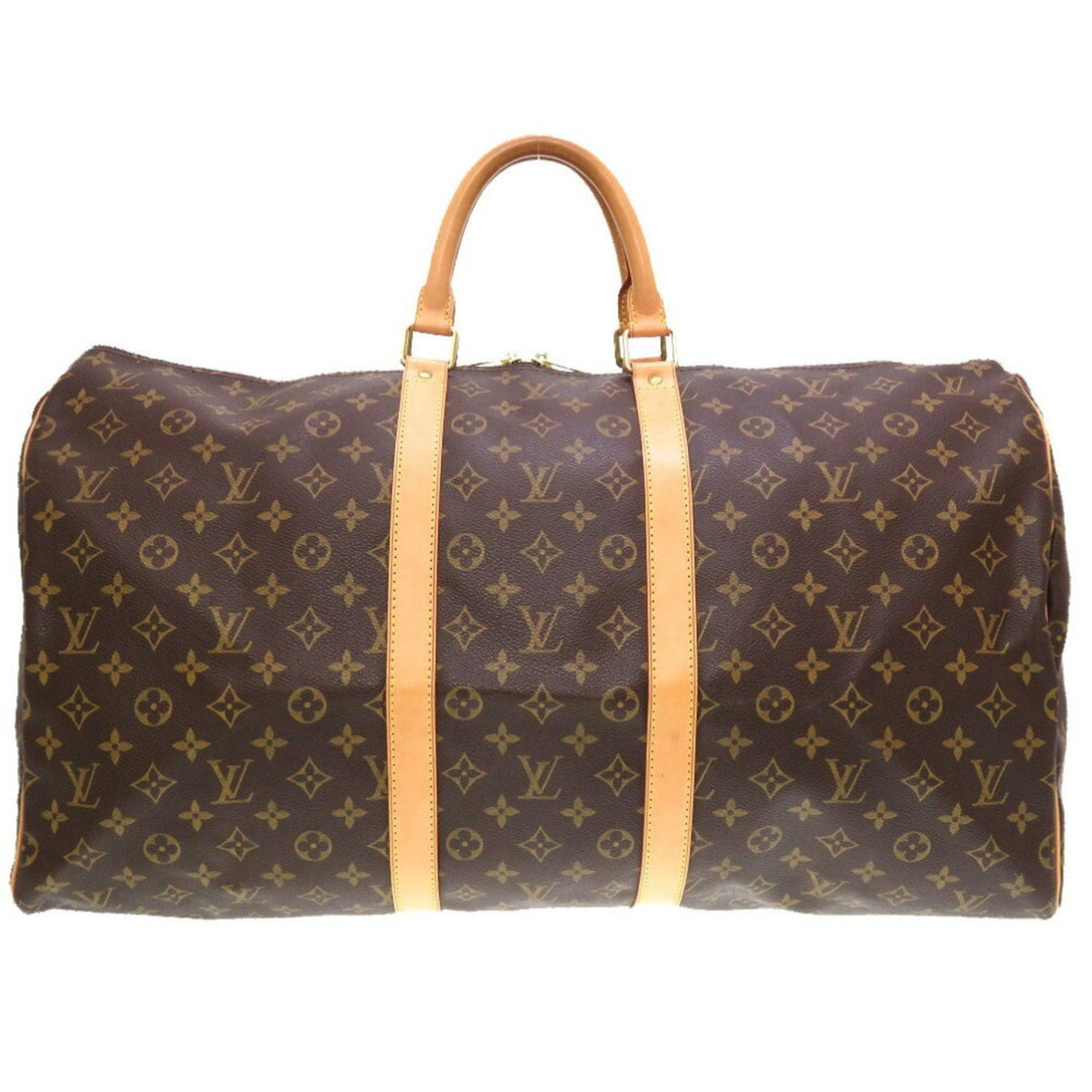 Louis Vuitton Brown Canvas Keepall 55 travel bag