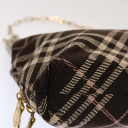 Burberry Nova Check Blue Label Chain Shoulder Bag Canvas Brown Auth 69961