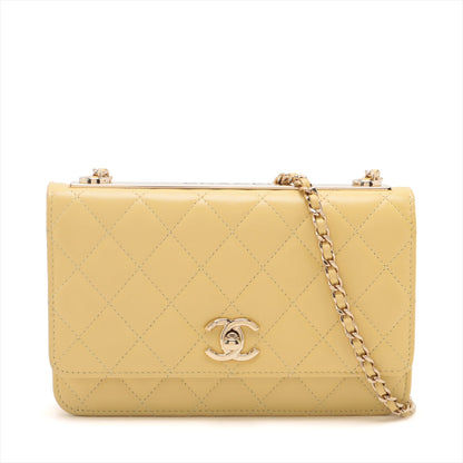 Chanel Matrasse  Chain Wallet Yellow G
