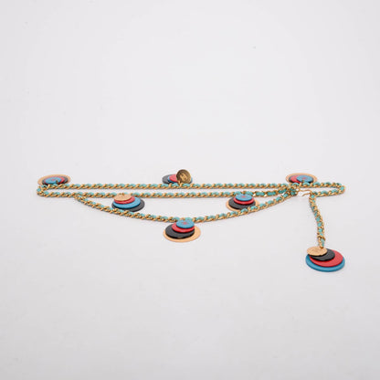 Chanel Aqua Gold Plated CC Medallion Chain Belt