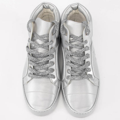 Chanel Silver High Top Sneakers 42