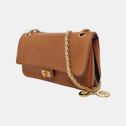 Chanel Nude Medallion 2.55 Reissue Brown Calfskin Double Flap Bag Gold Chain 2017