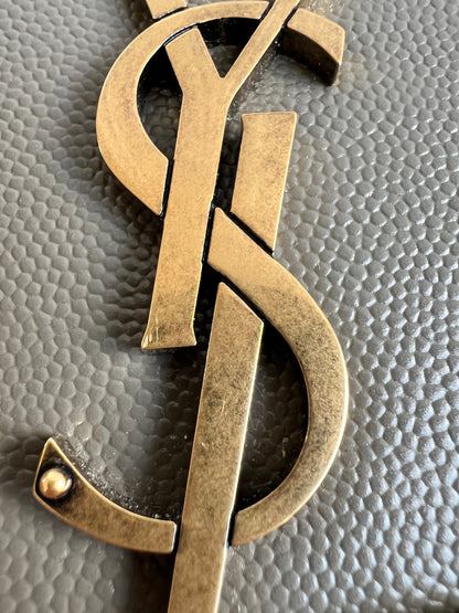 Yves Saint Laurent (YSL) Grey Small Kate with Gold Hardware