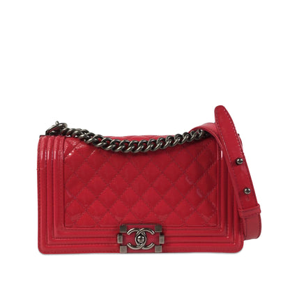 CHANEL Medium Patent Boy Flap Crossbody Bag