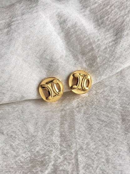 CELINE  Earrings Gold Vintage wi7hxx