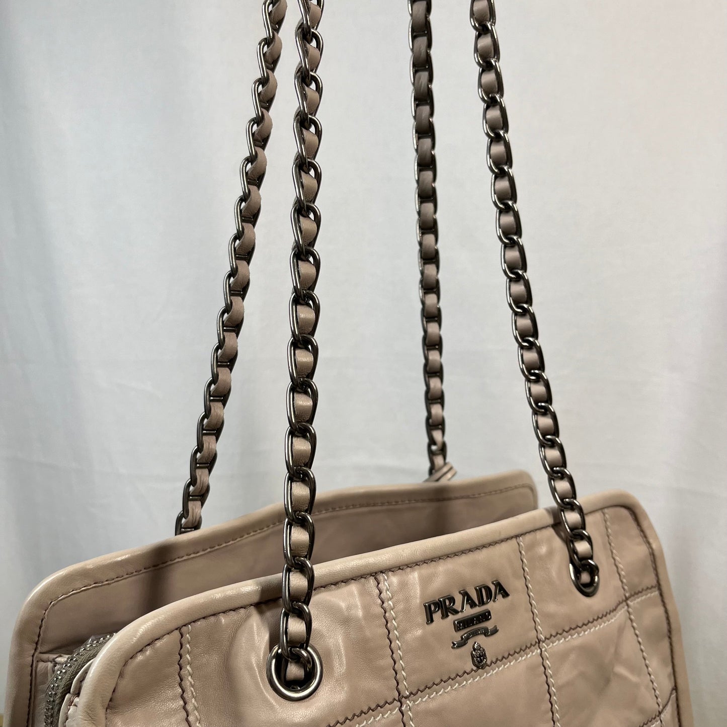 Prada Nappa Antique Stitched Pomice Shoulder Bags