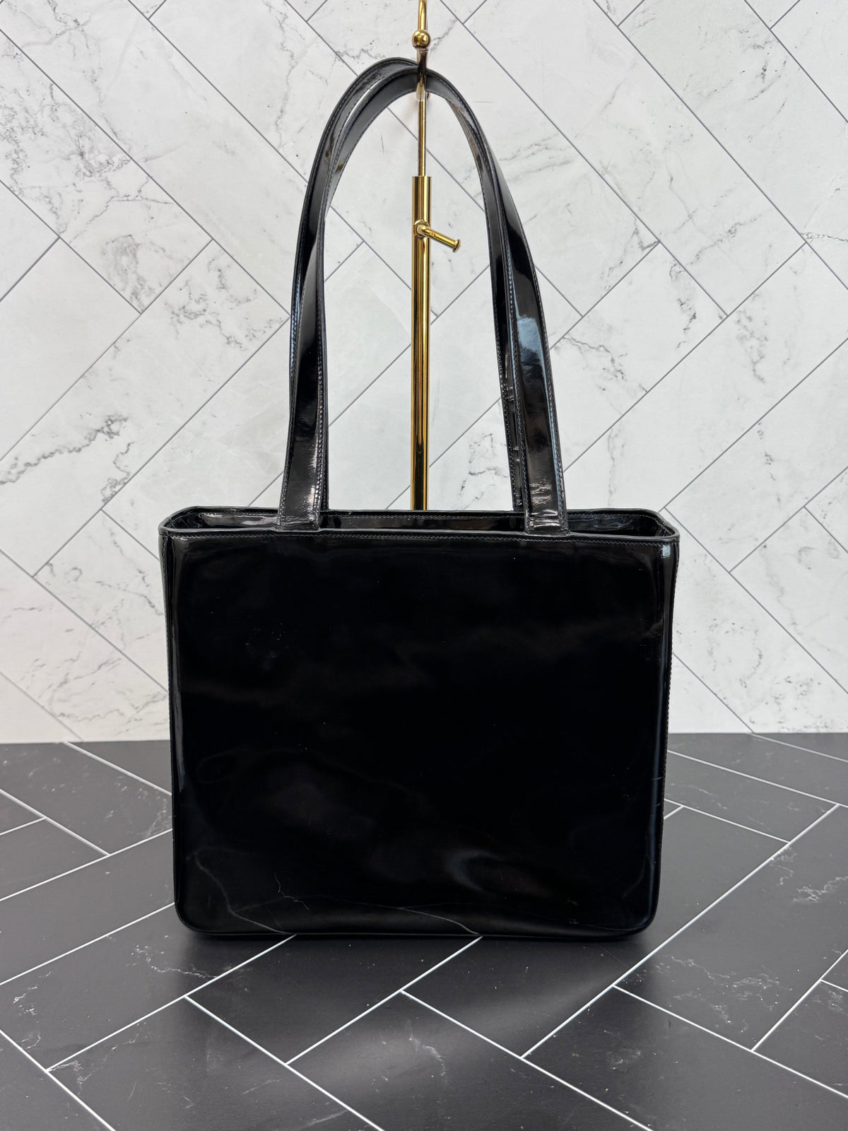 Chanel Black Patent Leather Shoulder Bag