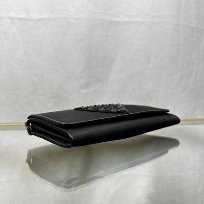 Prada Black Tessuto Nylon Beaded Wallet on Chain