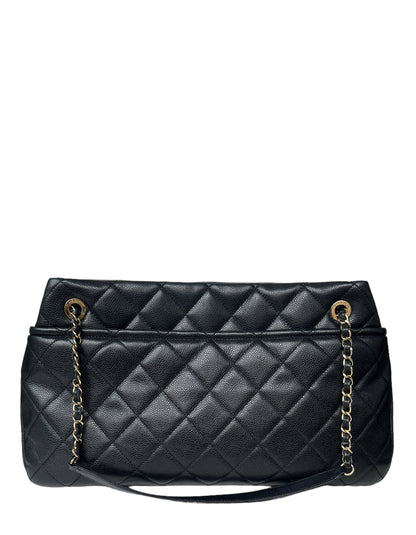 Chanel Black Caviar Leather Timeless Soft Shopper Tote Bag