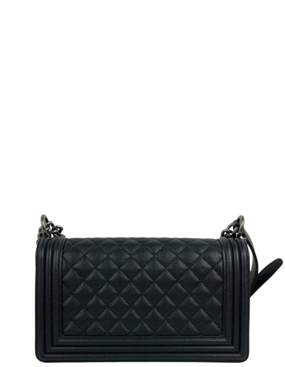 Chanel Black Caviar Medium Boy Bag