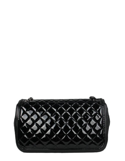 Chanel Black Classic Twist Patent Flap Bag w/ Lambskin Trim