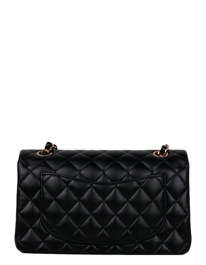Chanel Black Lambskin Double Flap Small Classic Bag w/ RHW