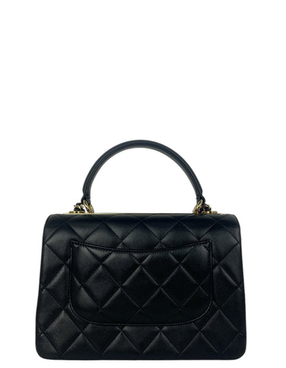 Chanel 2025 Black Lambskin Quilted Trendy CC