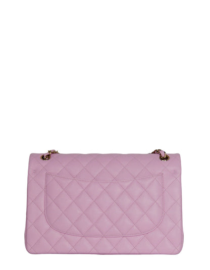 Chanel Lilac Caviar Leather Quilted Classic Double Flap Jumbo Bag