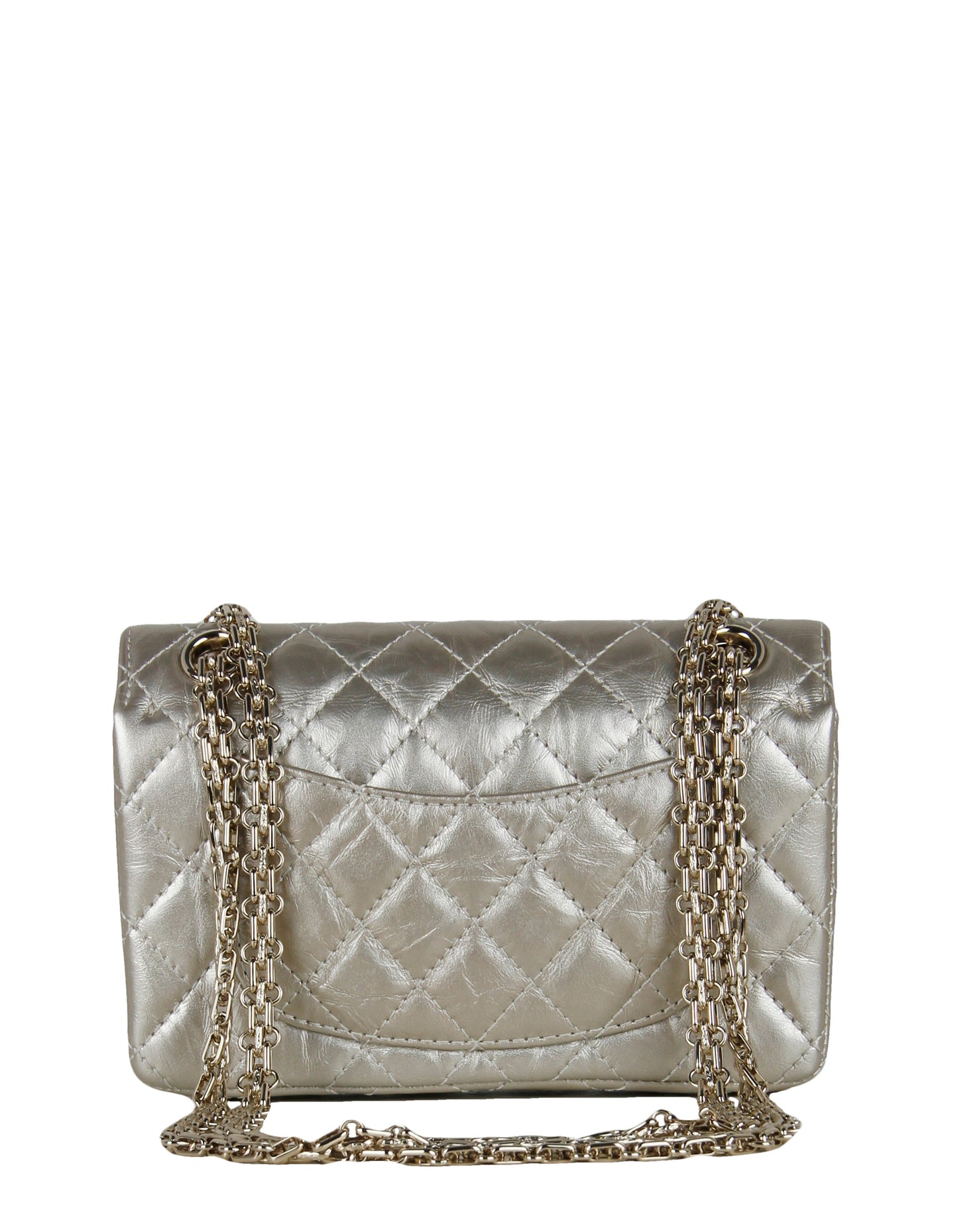 Chanel Metallic Gold Leather 2.55 Mini 224 Reissue Flap Bag