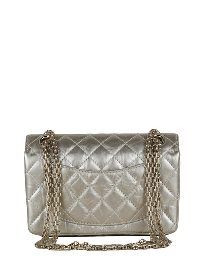 Chanel Metallic Gold Leather 2.55 Mini 224 Reissue Flap Bag