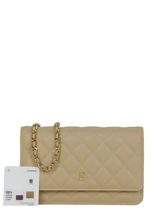 Chanel NWT Beige Caviar Leather WOC